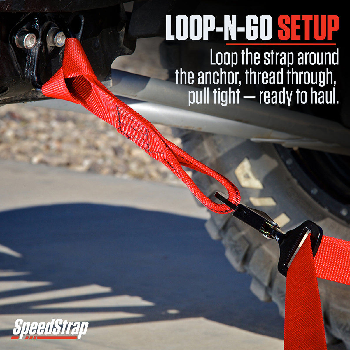 Soft Loop Tie-Down Extension Strap, 1.5" x 12", Red