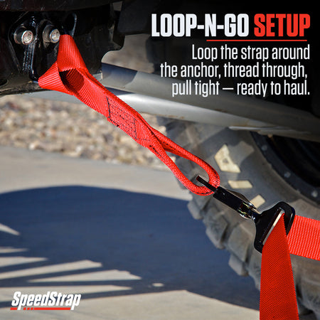 Soft Loop Tie-Down Extension Strap, 1.5" x 12", Red