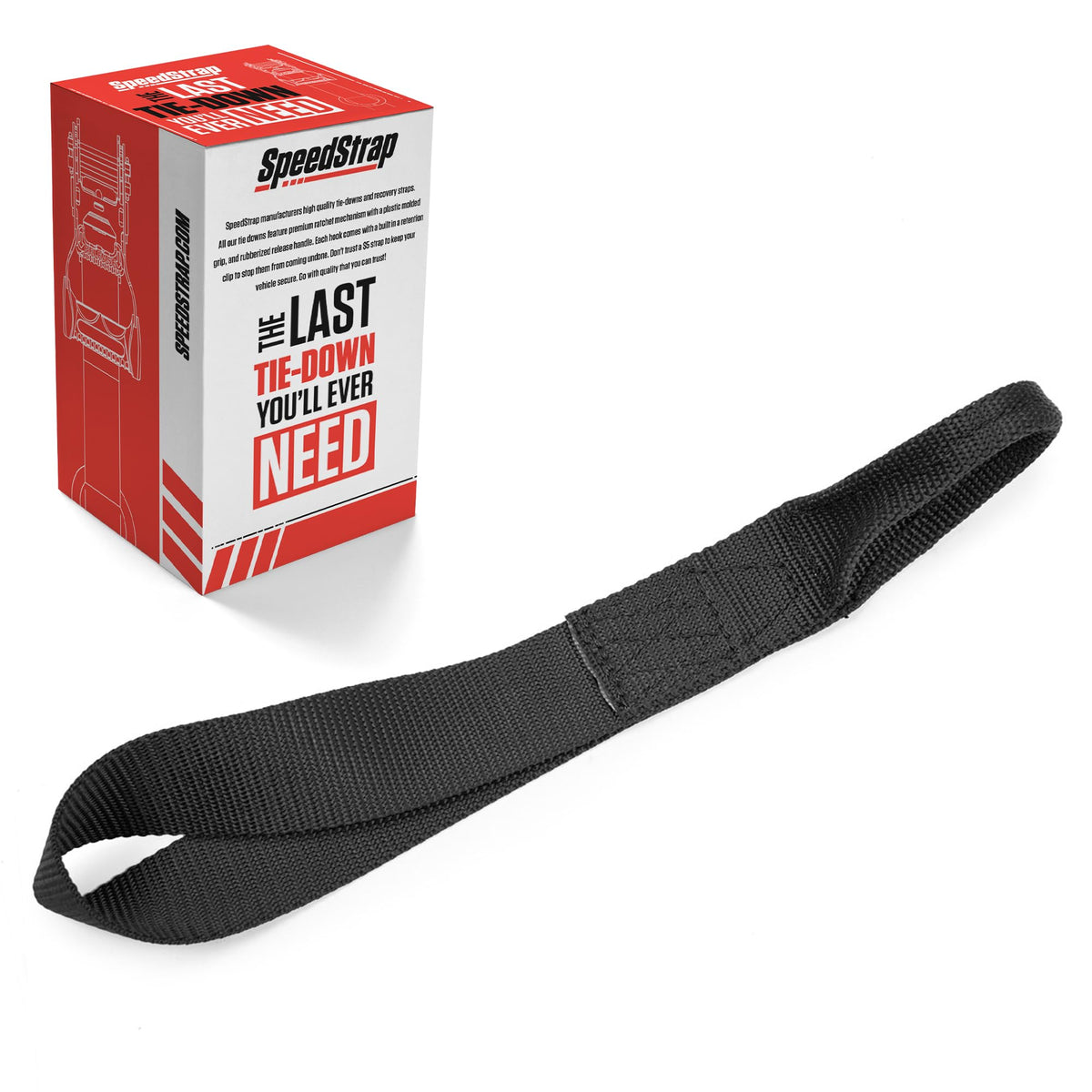Soft Loop Tie-Down Extension Strap, 1.5" x 12", Red