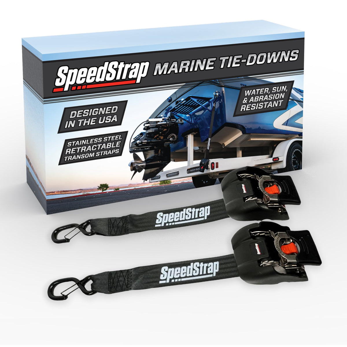 Stainless Retractable Marine Tie-Down, 2-Pack Value