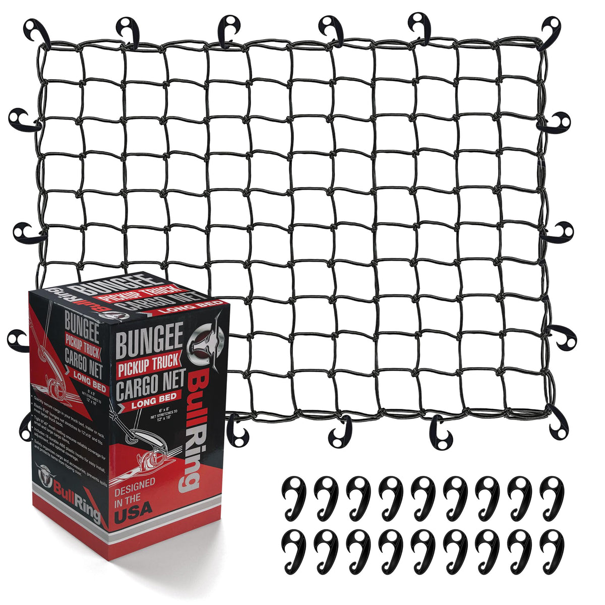 Bungee Cargo Net, 6'x8' to 12'x16', for Long Truck Beds